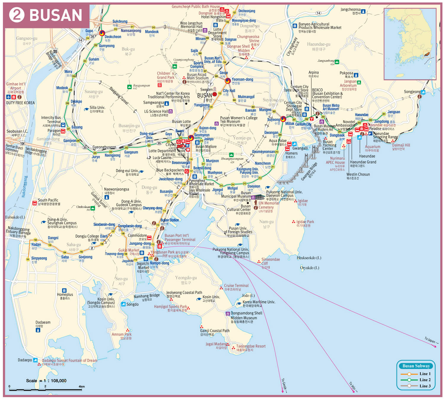 Busan carte anglais